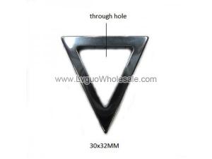Hematite Triangle 30x32mm Pendant ,Top Drilled
